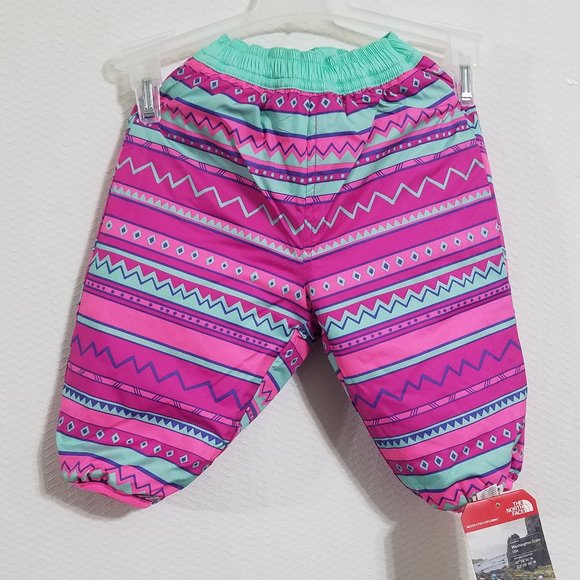 NEW North Face Girls 3-6M Infant Baby Snow Pants Snowsuit Suit 3M 6M Pink Green